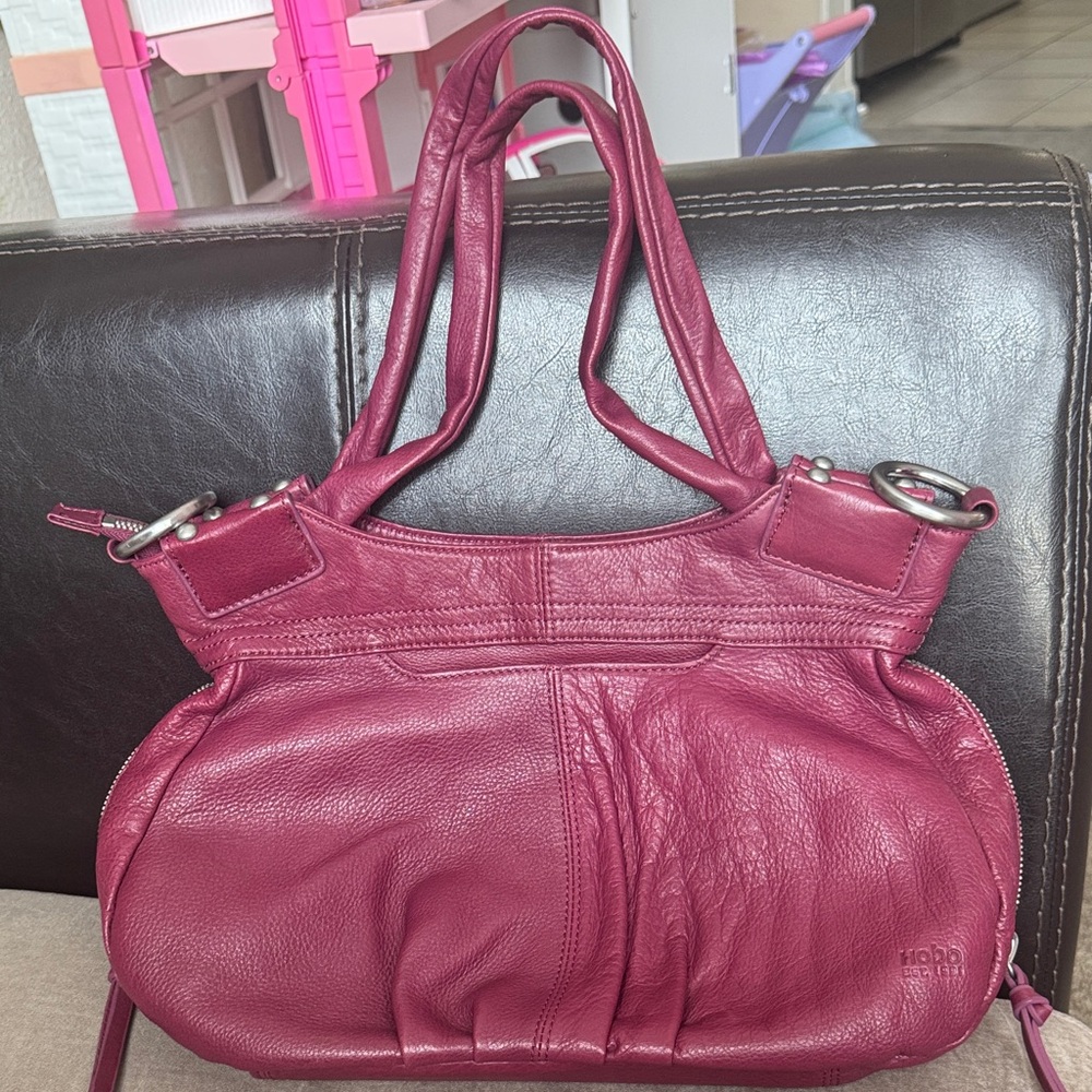 HOBO Women's Burgundy Leather Shoulder Bag